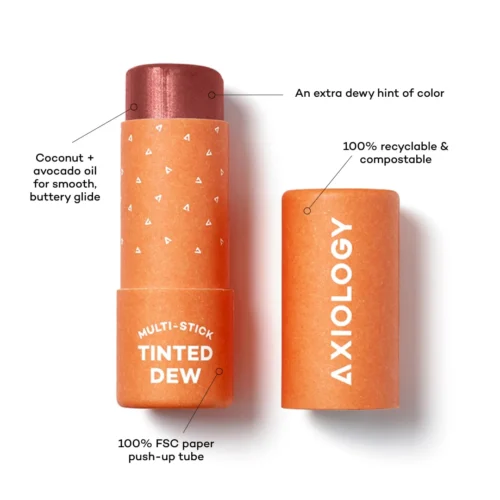 Axiology Tinted Dew Stick in Humble - Ethereal Peony Pink Plastic-Free Multi-Stick